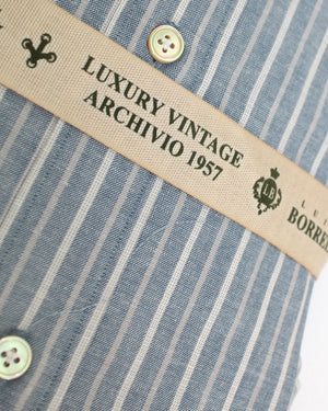 Borrelli Sport Shirt Dark Blue Stripes