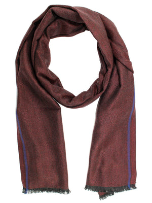 Agnona Scarf Burgundy Herringbone New