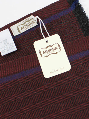 Agnona Scarf Burgundy Herringbone