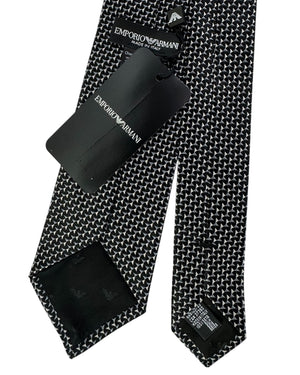 Armani Necktie Black and Gray Triangle Weave