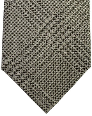 Armani Silk Tie Beige Salt and Pepper Tweed