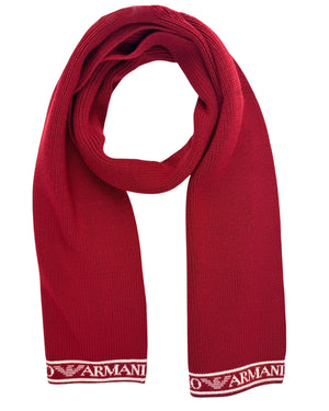 Armani Scarf Bordeaux Logo Edge - Men Collection