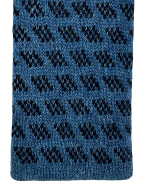Cesare Attolini Cashmere Midnight Blue Black Square End Knitted Tie SALE