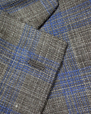 Cesare Attolini Sport Coat Brown Midnight Blue Plaid Blazer EU 48/ US 38 SALE