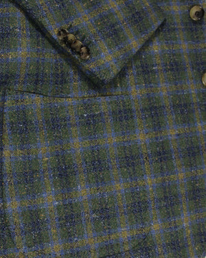 Cesare Attolini Sport Coat Green Plaid Cashmere Silk Blazer EU 48/ US 38 SALE