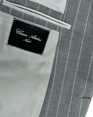 New
Attolini Suit Gray Stripes Peak Lapel