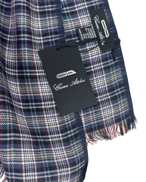 Plaid Check Scarf Cashmere Silk