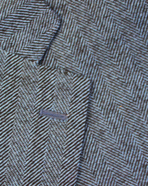 Cesare Attolini Sport Coat Dark Blue Herringbone