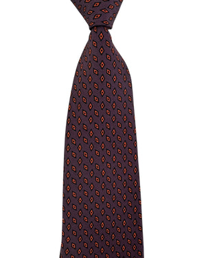 Genuine Attolini Silk Tie Maroon Geometric