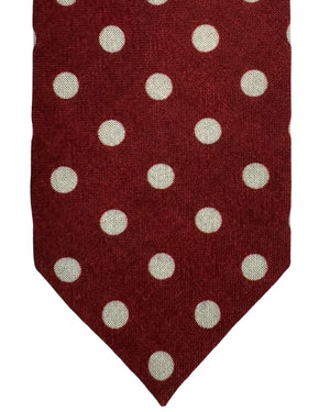 Barba Wool Sevenfold Tie Bordeaux Polka Dots
