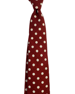Barba Wool Sevenfold Tie Bordeaux Polka Dots