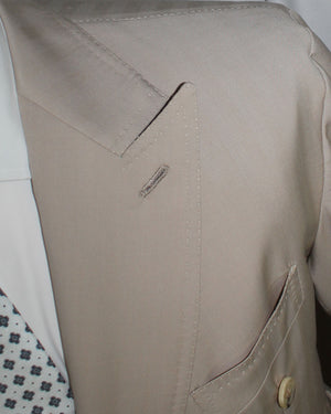 Luigi Borrelli Sport Coat Beige Double Breasted Peak Lapel