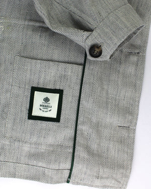 Borrelli Coat Gray Wool Linen