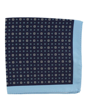 Luigi Borrelli Pocket Square Navy Blue Design SALE
