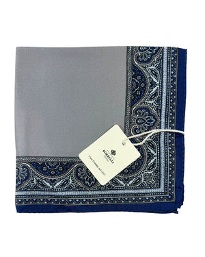 Luigi Borrelli Pocket Square Gray Ornamental SALE