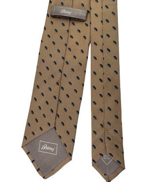Brioni Silk Tie Taupe Mini Diamonds