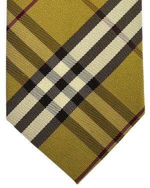 Burberry Tie Olive Check Design - Wide Necktie