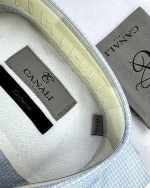 Canali Dress Shirt Blue White Chec