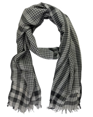 Brunello Cucinelli Scarf Black Gray Plaid