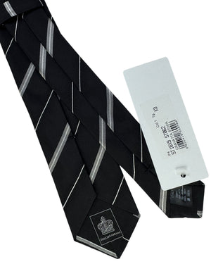 Dolce & Gabbana Skinny Tie Black Gray Stripe