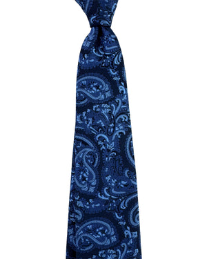 Etro Silk Tie Navy Blue Paisley Jacquard SALE