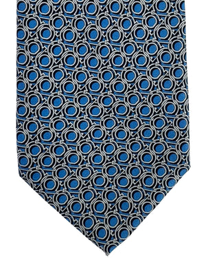 Salvatore Ferragamo Tie Interlocking Gancini Blue