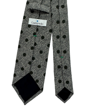Giampaolo Tie Gray Black Polka Dots