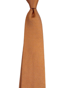 Giampaolo Silk Tie Orange Royal Blue Silver