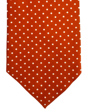 Giampaolo Silk Tie Orange Dots