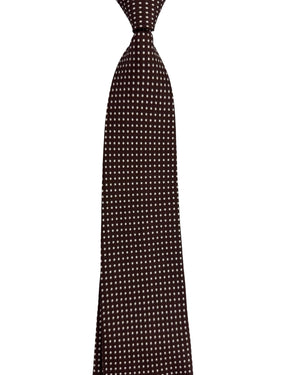 Giampaolo Silk Tie Brown Dots Design