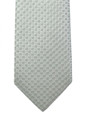Dolce & Gabbana Skinny Tie Silver Geometric Woven Tie