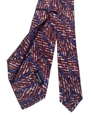 Kiton Tie Burgundy and Blue - Sevenfold Necktie
