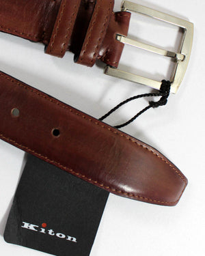 Kiton Belt Brown Smooth Leather