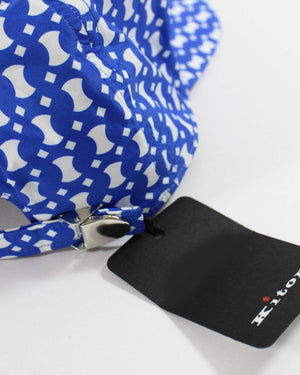 Kiton Cap White Royal Blue Design