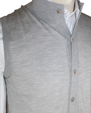 Kiton Sleeveless Cardigan Gray Button Front Wool EU 50 / M SALE