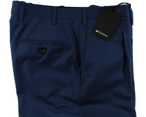 Kiton Suit Dark Blue 14 Micron Wool EU 48 - US 38 R