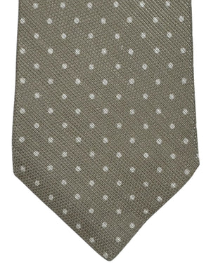 Kiton Tie Taupe - Linen Silk Sevenfold Necktie