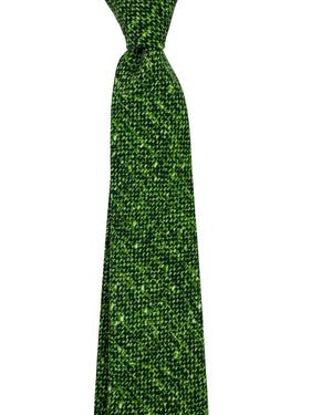Kiton Sevenfold Tie Green Pattern - Printed Silk