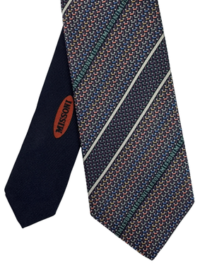 Missoni Silk Tie Purple Multicolor Stripes - Missoni