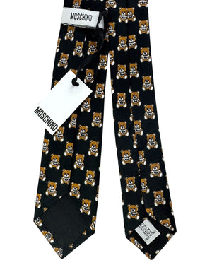 Moschino Skinny Tie Black Toy Bear Design SALE