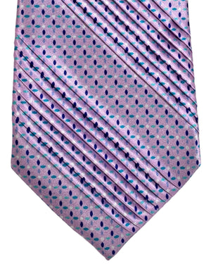 Vitaliano Pancaldi Pleated Silk Tie Pink Design