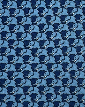 Thomas Pink Tie Navy Blue Elephant
