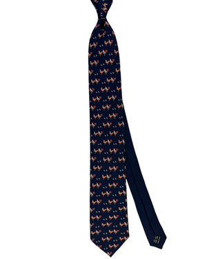 Thomas Pink Tie Navy Rooster Novelty Design