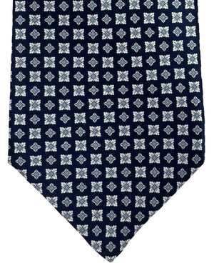 Stefano Ricci Tie Midnight Blue Grey Silver Geometric
