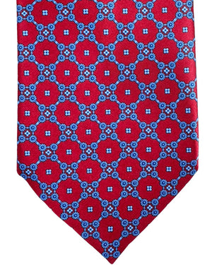 Stefano Ricci Tie Red Blue Floral Lattice