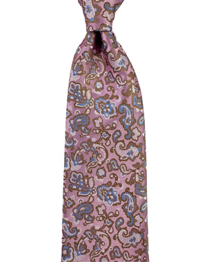 Stefano Ricci Tie Pink Paisley - Jacquard Silk