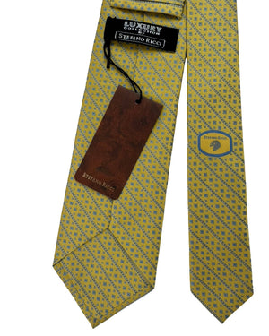 Stefano Ricci Tie Mustard and Gray Geometrics Stripes