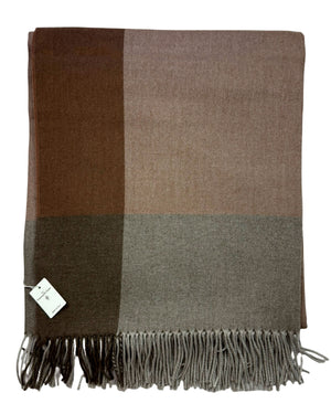 Cashmere Throw Blanket Brown Gray Design