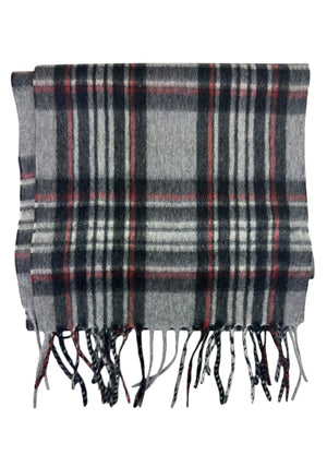 TF Tom Ford Cashmere Scarf Gray Black Plaid Check Men Collection