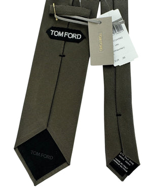 Tom Ford Silk Tie Forest Green Ribbed Classic